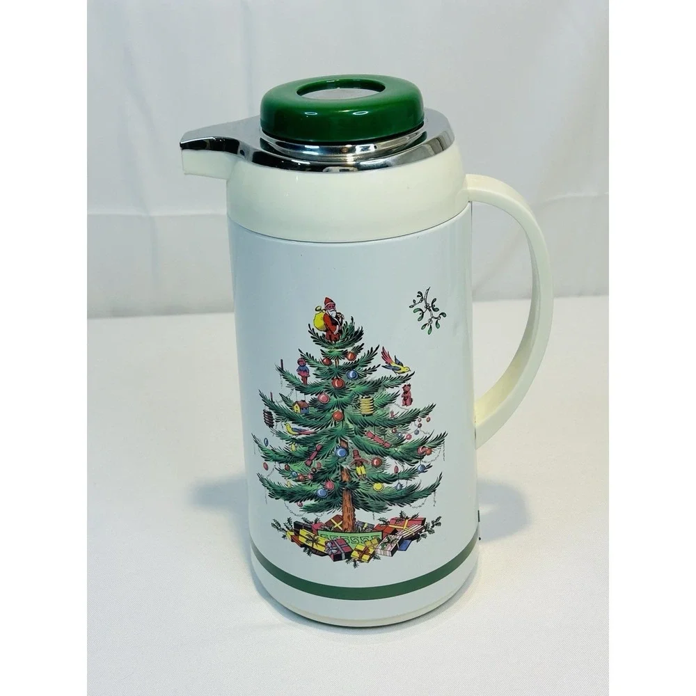 Spode Christmas Tree Santa Carafe Thermos Hot Coffee Tea Cocoa